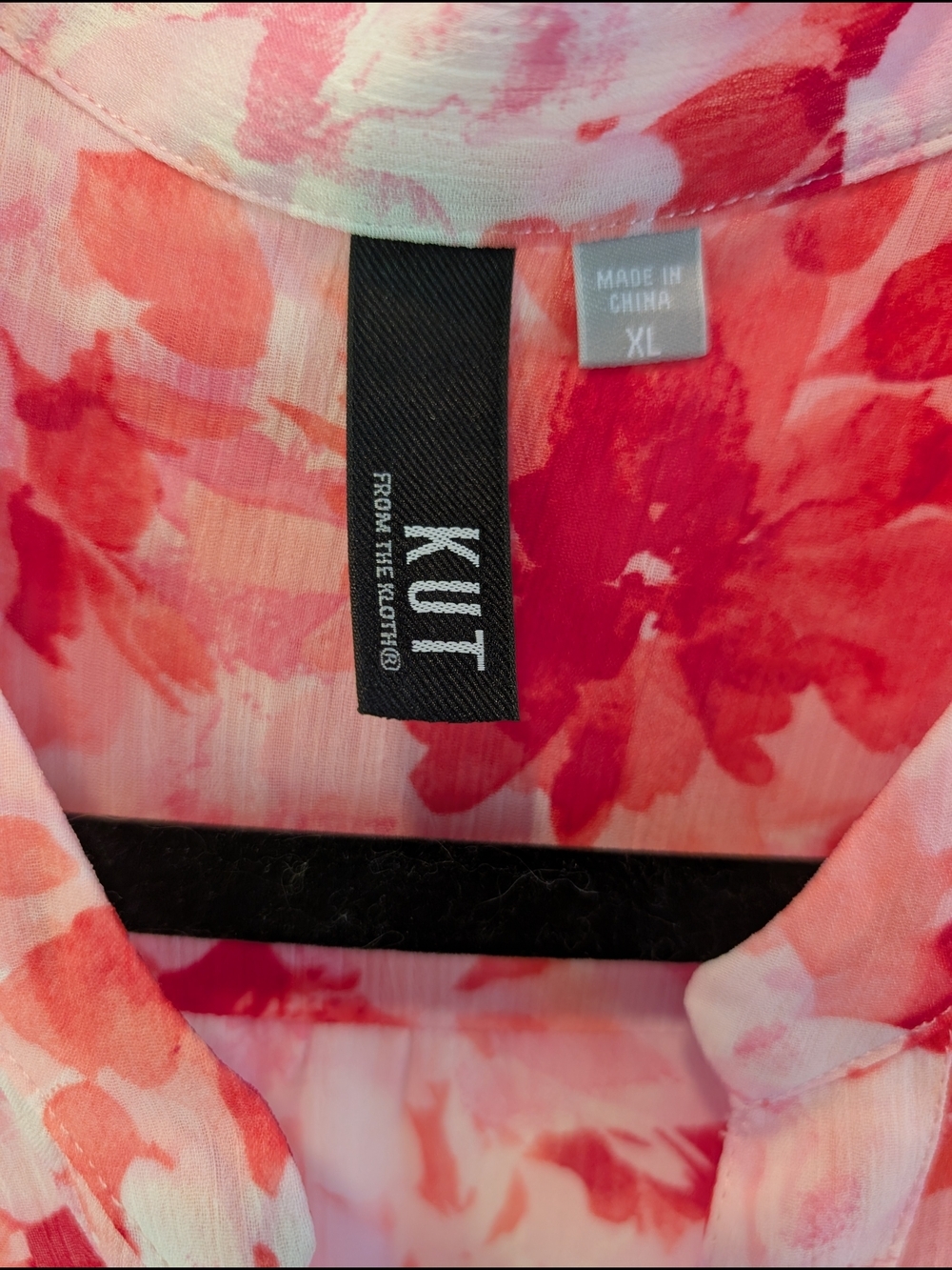 KUT Watercolour Floral Button-Up Blouse Size XL - Picture 4 of 6